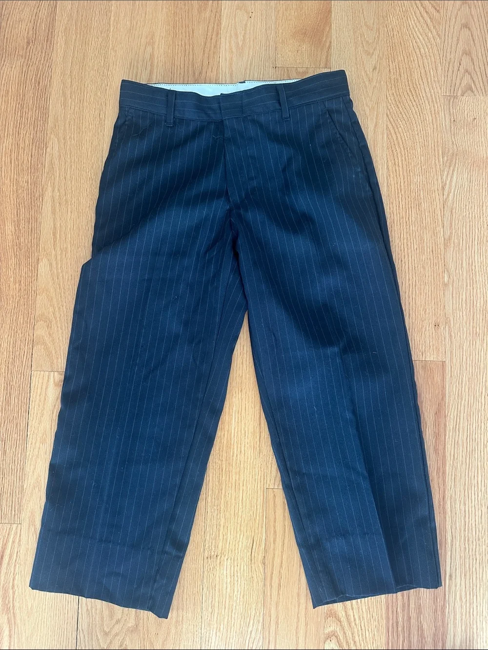 Boys Chaps black Pinstripe Dress Suit Size 10 Regular